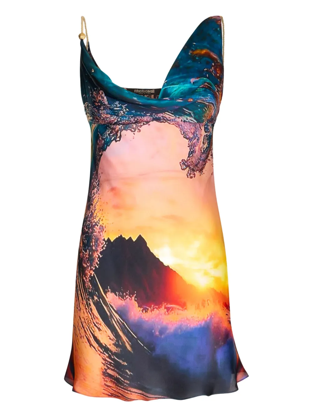 Roberto Cavalli Jurk met print Blauw