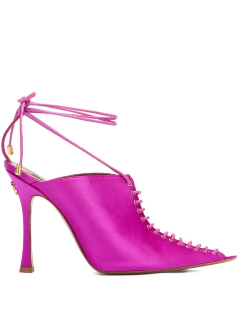Roberto Cavalli satin lace-up pumps