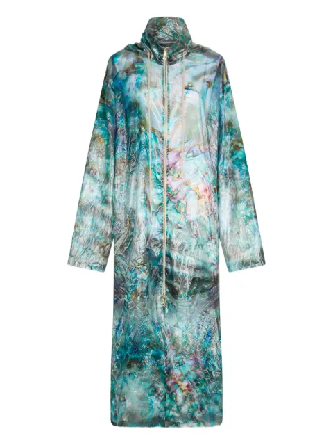 Roberto Cavalli semi-sheer parka coat
