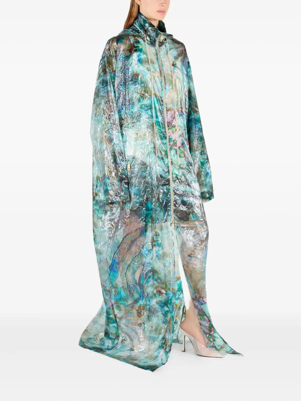 semi-sheer parka coat