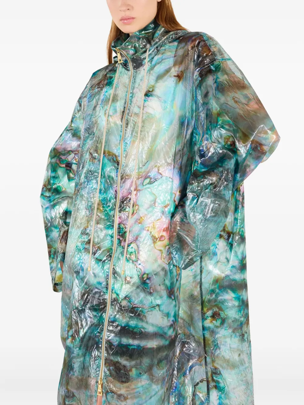 semi-sheer parka coat