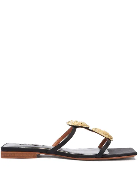 Roberto Cavalli Sandália flat com aplicações