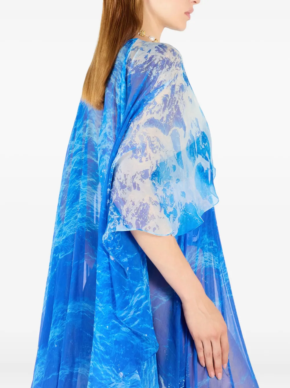 Roberto Cavalli アブストラクトパターン マキシドレス | ブルー