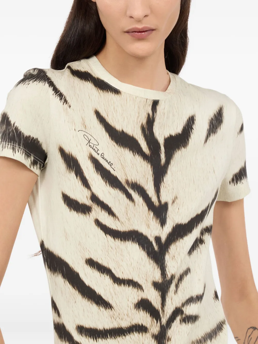 Roberto Cavalli x OGAT Tigresse T-shirt Beige