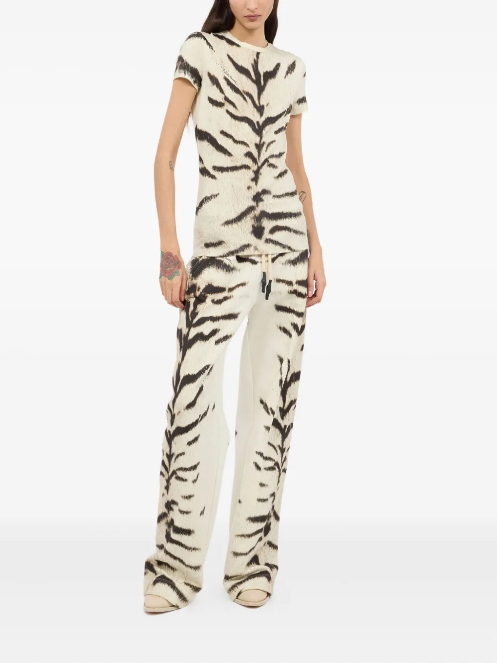 Roberto Cavalli x OGAT Tigresse T-shirt Beige