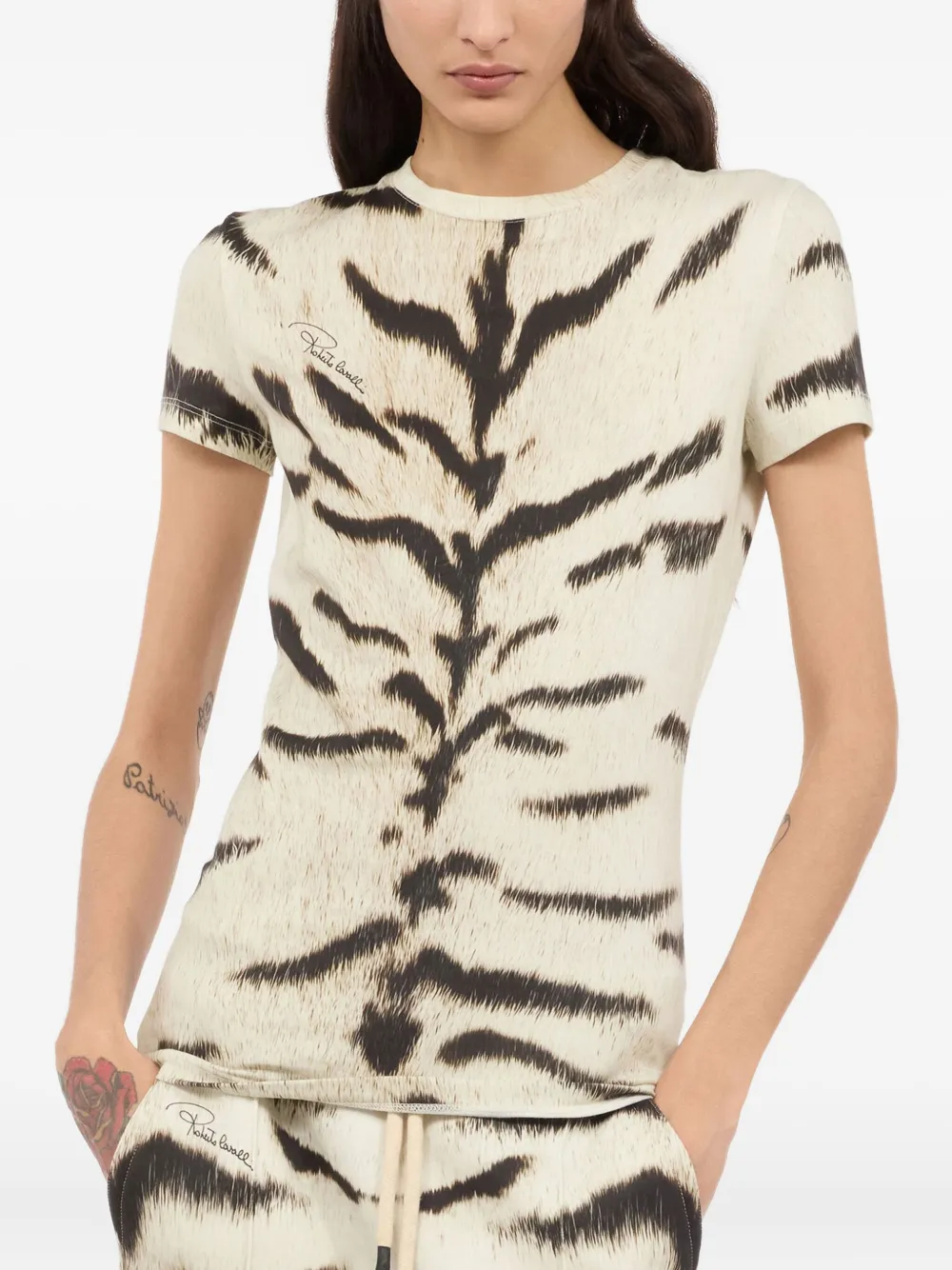 Roberto Cavalli x OGAT Tigresse T-shirt Beige