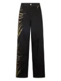 Roberto Cavalli zebra-print jeans - Black
