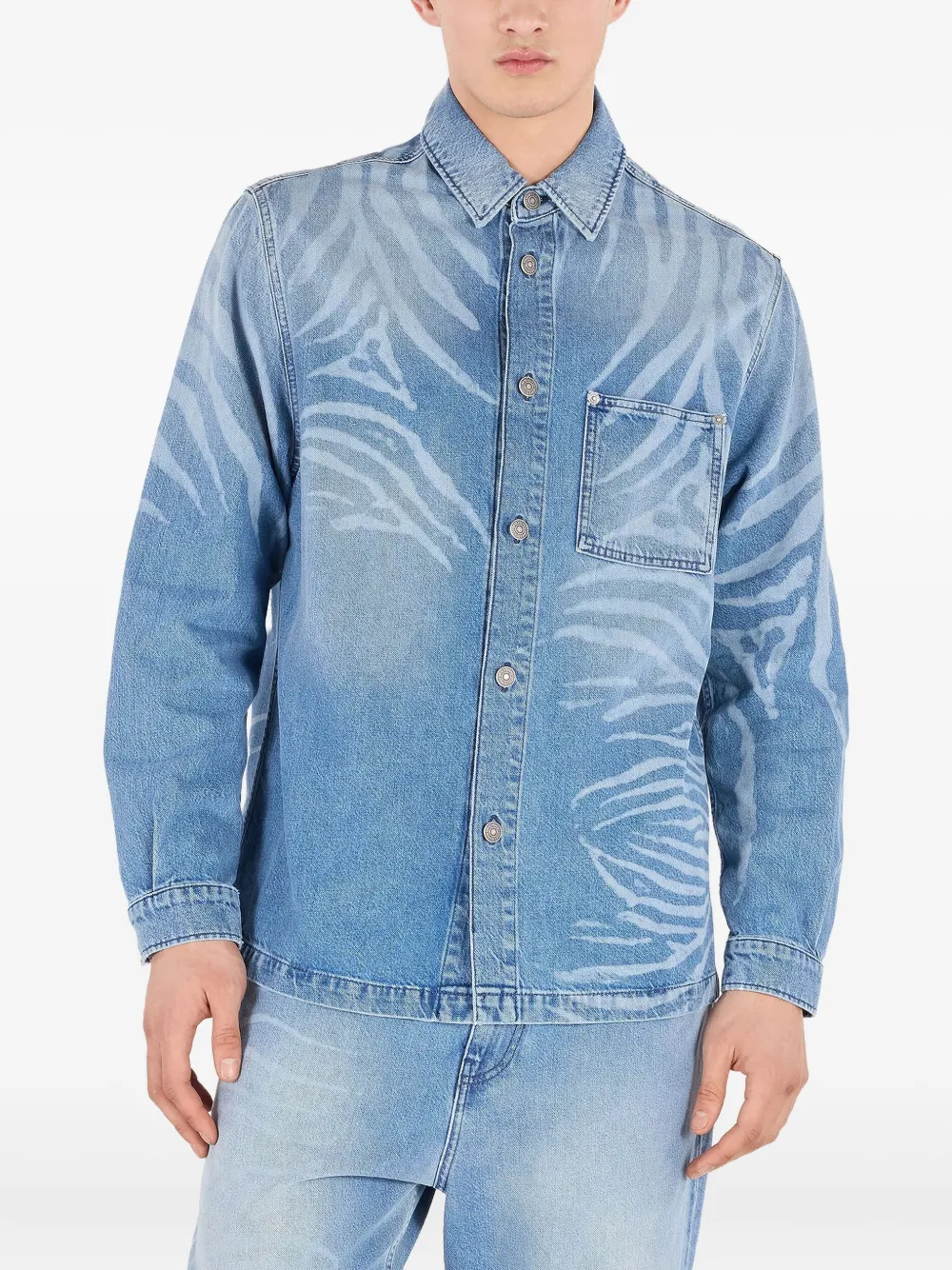 Roberto Cavalli Denim rok met dierenprint Blauw