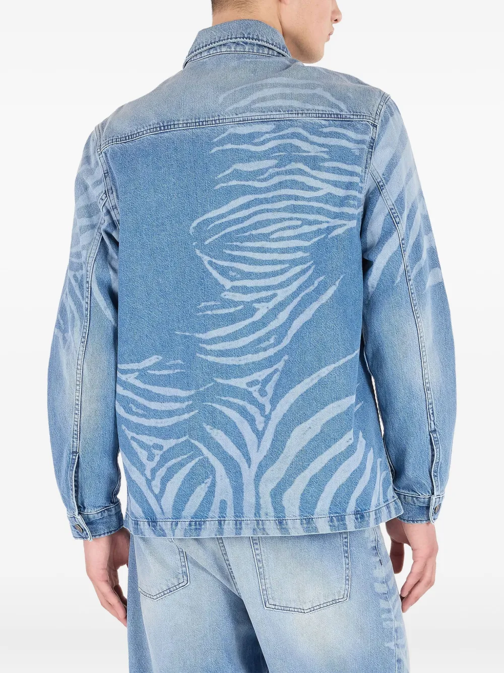 Roberto Cavalli Denim rok met dierenprint Blauw