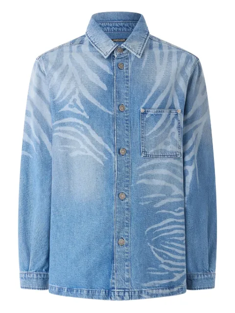 Roberto Cavalli animal-print denim shirt 