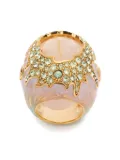 Roberto Cavalli sculptured crystal-embellished ring - Gold