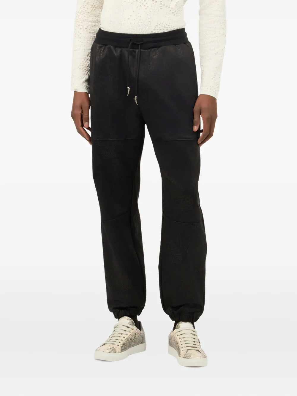 Roberto Cavalli Sporty Trousers With Python Print In 黑色