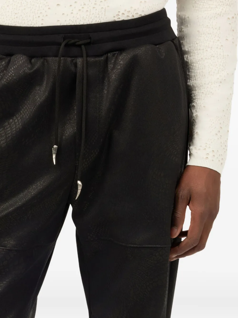 Roberto Cavalli Sporty Trousers With Python Print In 黑色