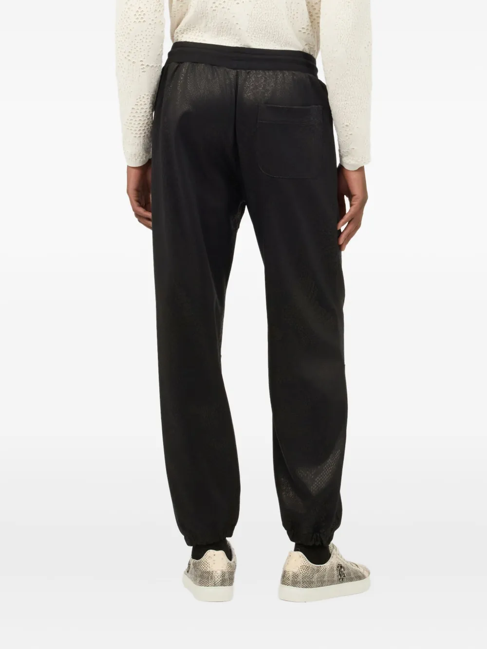 Roberto Cavalli Sporty Trousers With Python Print In 黑色