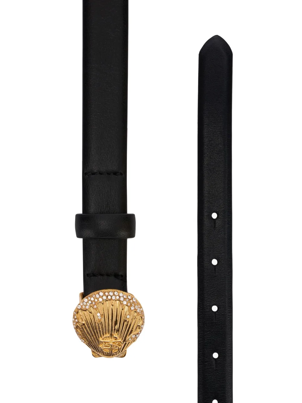 Roberto Cavalli Riem met goudkleurige shell gesp - Zwart
