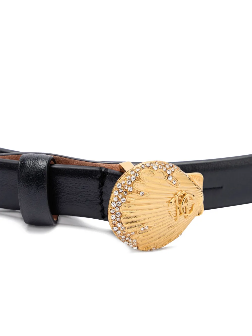 Roberto Cavalli Riem met goudkleurige shell gesp Zwart