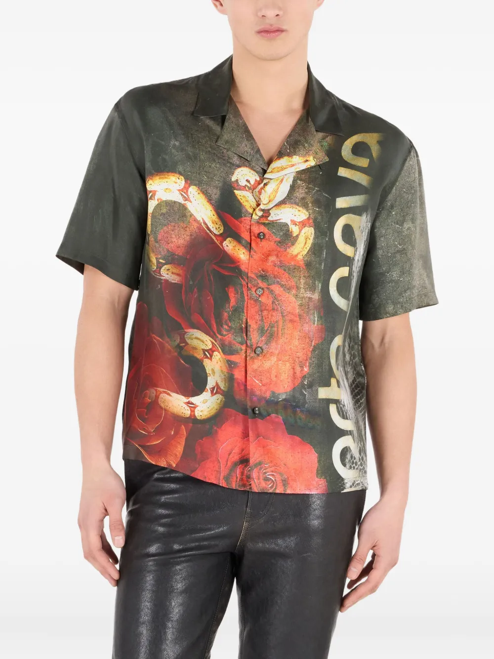 Roberto Cavalli Overhemd met bloemenprint Groen