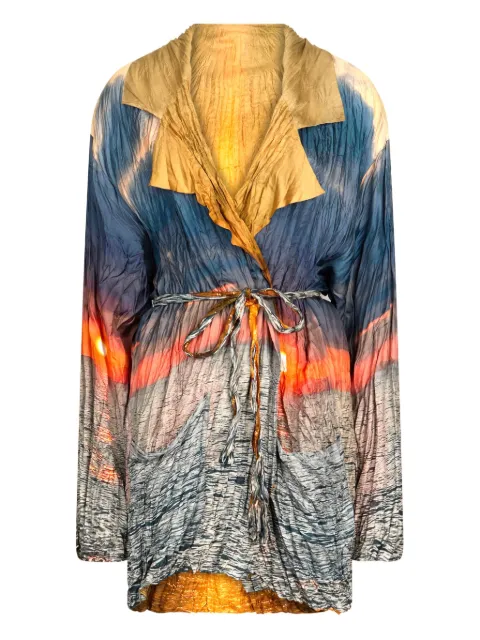 Roberto Cavalli chamarra oversize con efecto envejecido