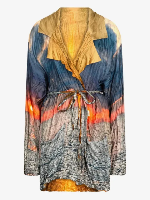 Roberto Cavalli chamarra oversize con efecto envejecido