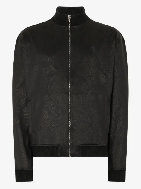 Roberto Cavalli veste bomber à imprimé peau de serpent