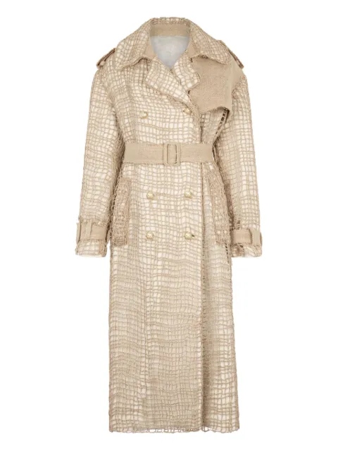 Roberto Cavalli jute-panel trench coat