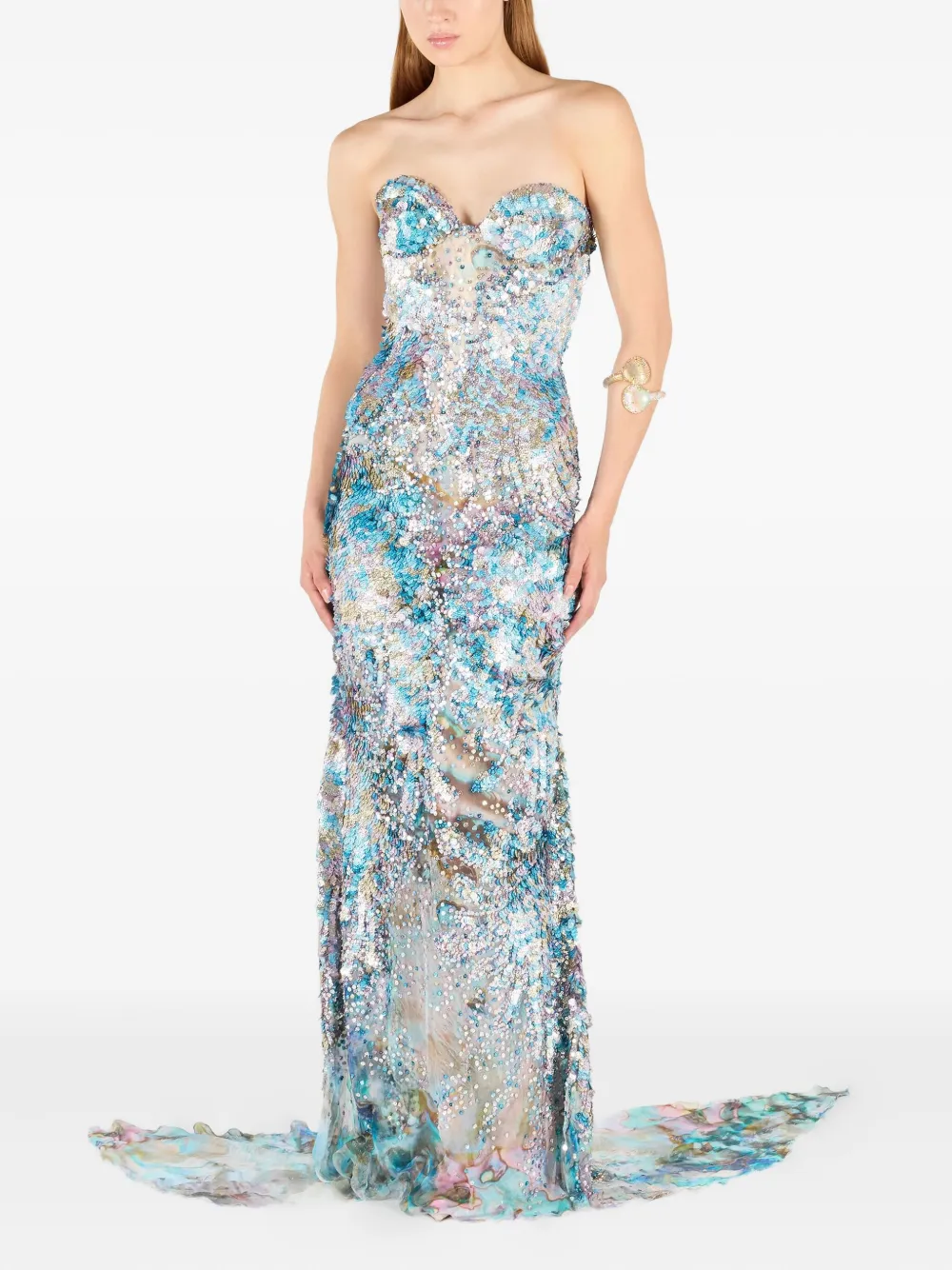 Roberto Cavalli Maxi-jurk met pailletten - Blauw