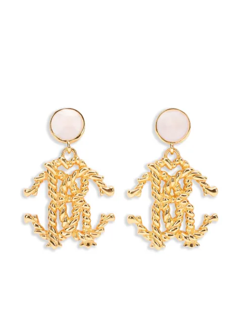 Roberto Cavalli sculptural logo earrings