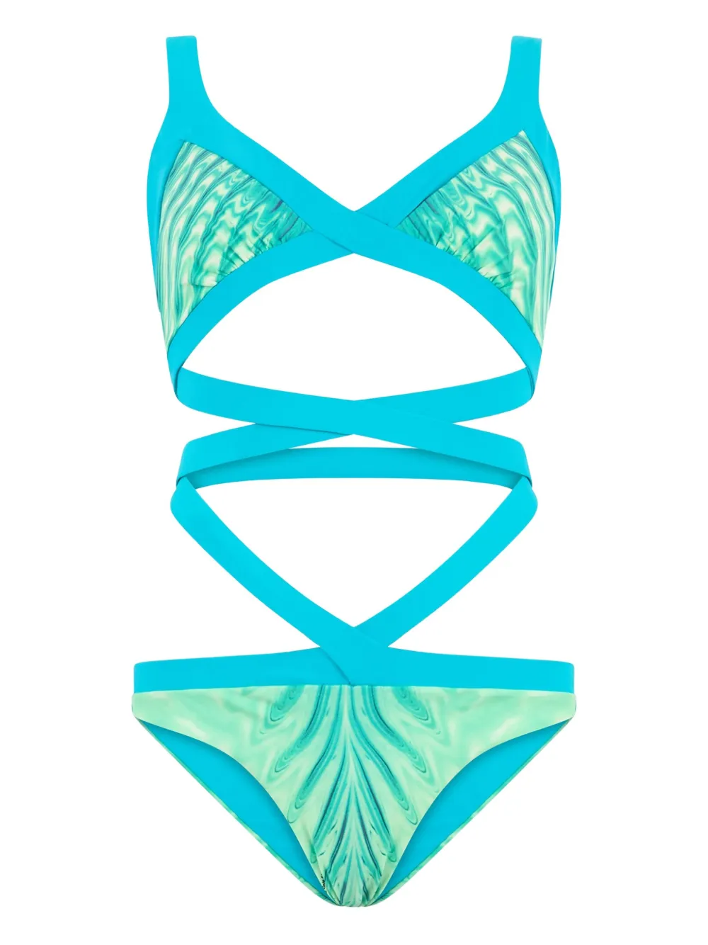 Roberto Cavalli Trikini met Optical Glass-print Groen