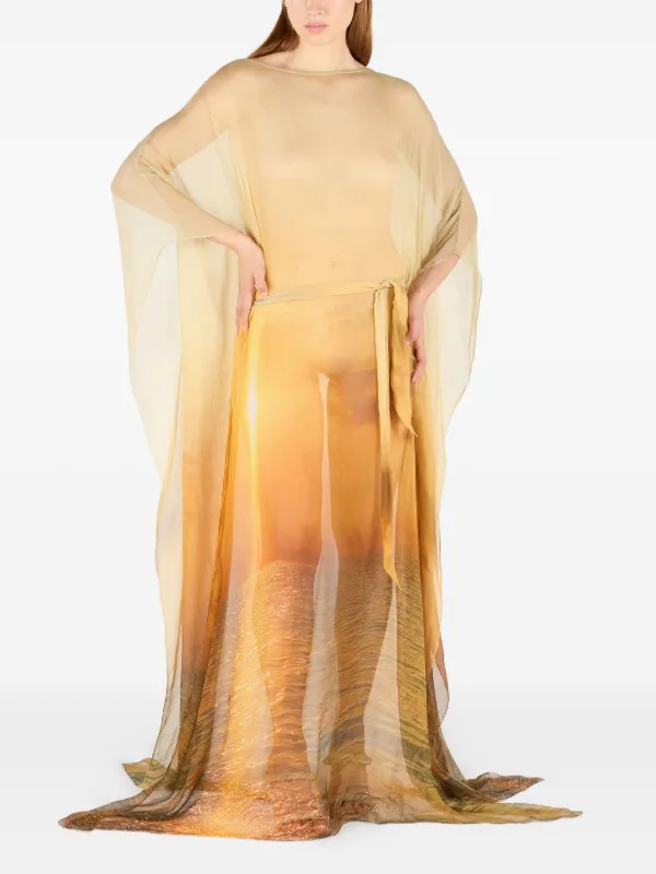 Roberto Cavalli Printed Kaftan Dress | Orange | FARFETCH