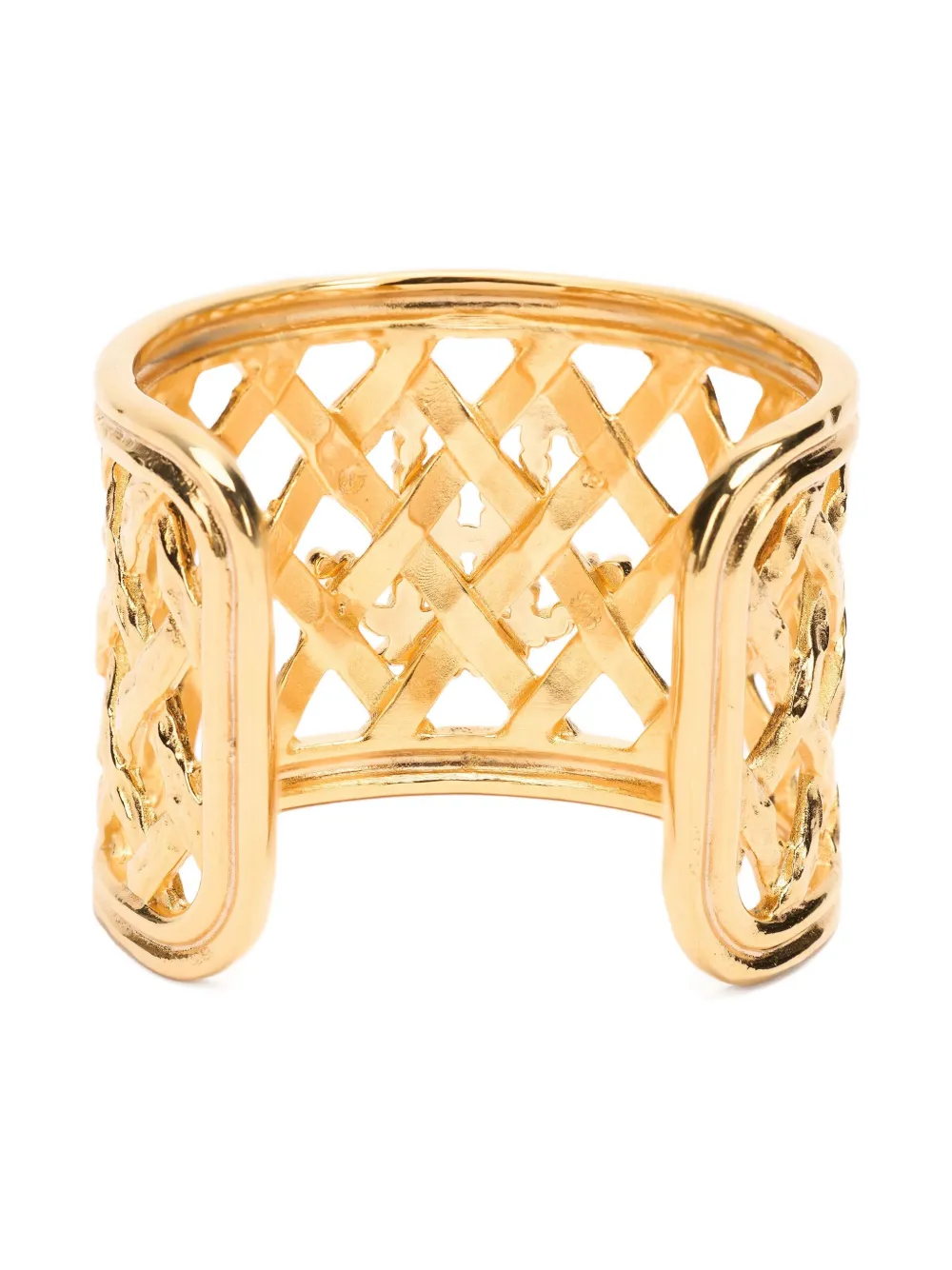  Roberto Cavalli Logo-plaque Cuff Bracelet - Gold 