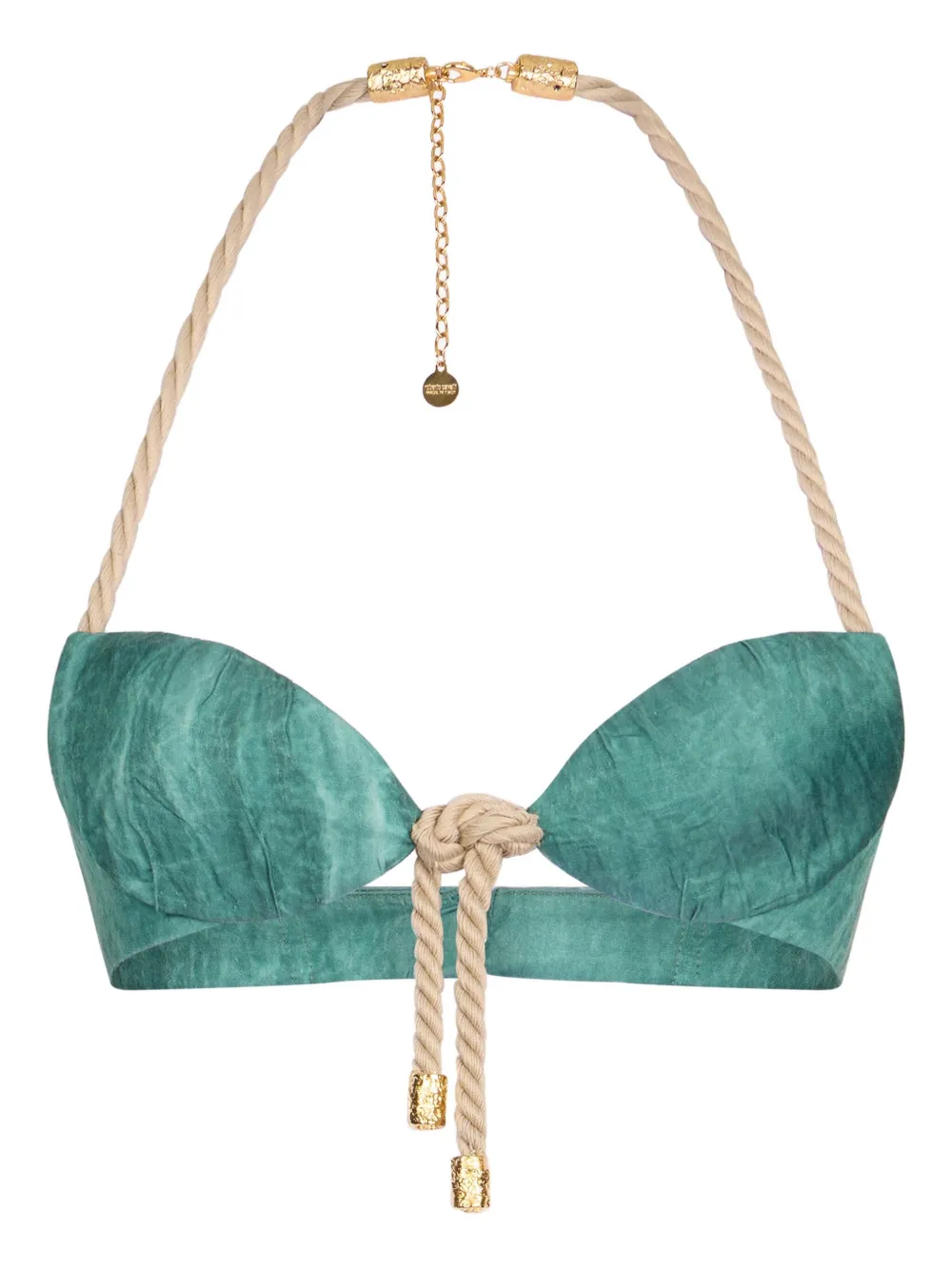 Roberto Cavalli Top con dettaglio in corda - Verde