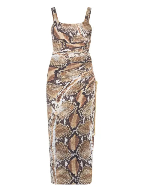 Roberto Cavalli vestido midi con estampado de piel de pitón