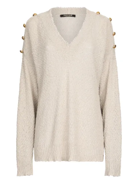 Roberto Cavalli button-detail knitted sweater