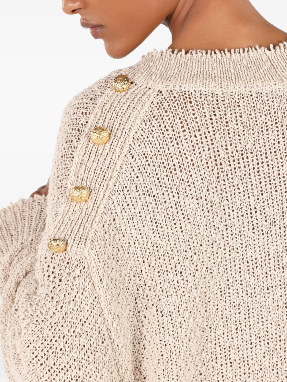 button-detail knitted sweater
