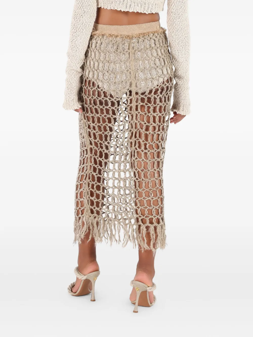 Roberto Cavalli Gehaakte rok Beige