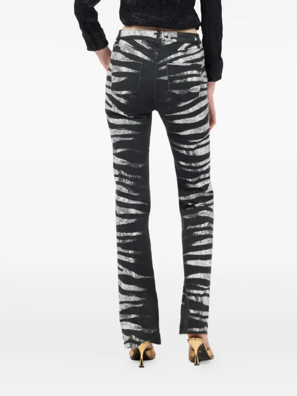 Roberto Cavalli zebra-print Jeans | Black | FARFETCH