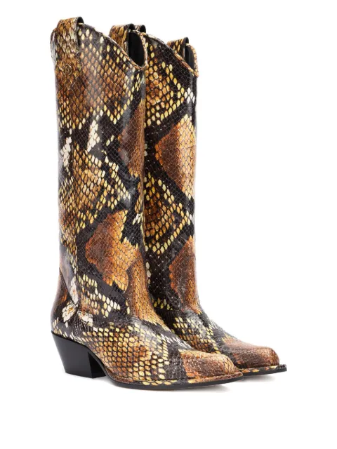 Roberto Cavalli botas cowboy con efecto de piel de serpiente