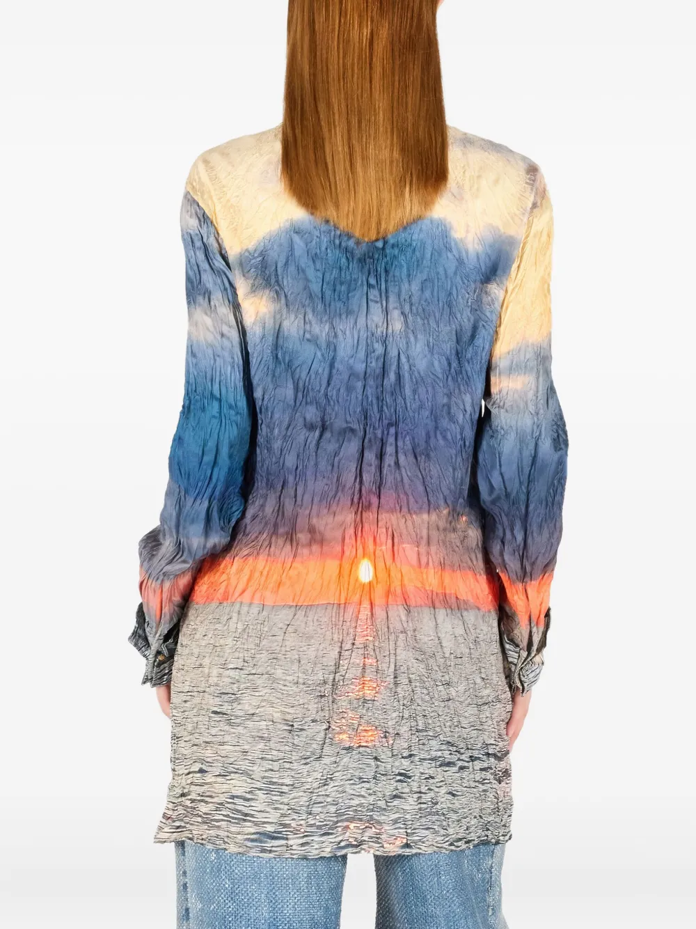Roberto Cavalli Gerafelde blouse met print Blauw