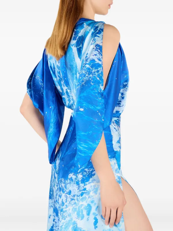ロベルト・カヴァリRoberto Cavalli 半袖ひざ丈ワンピース CLASS Roberto cavalli クラス ロベルトカヴァリ シルク