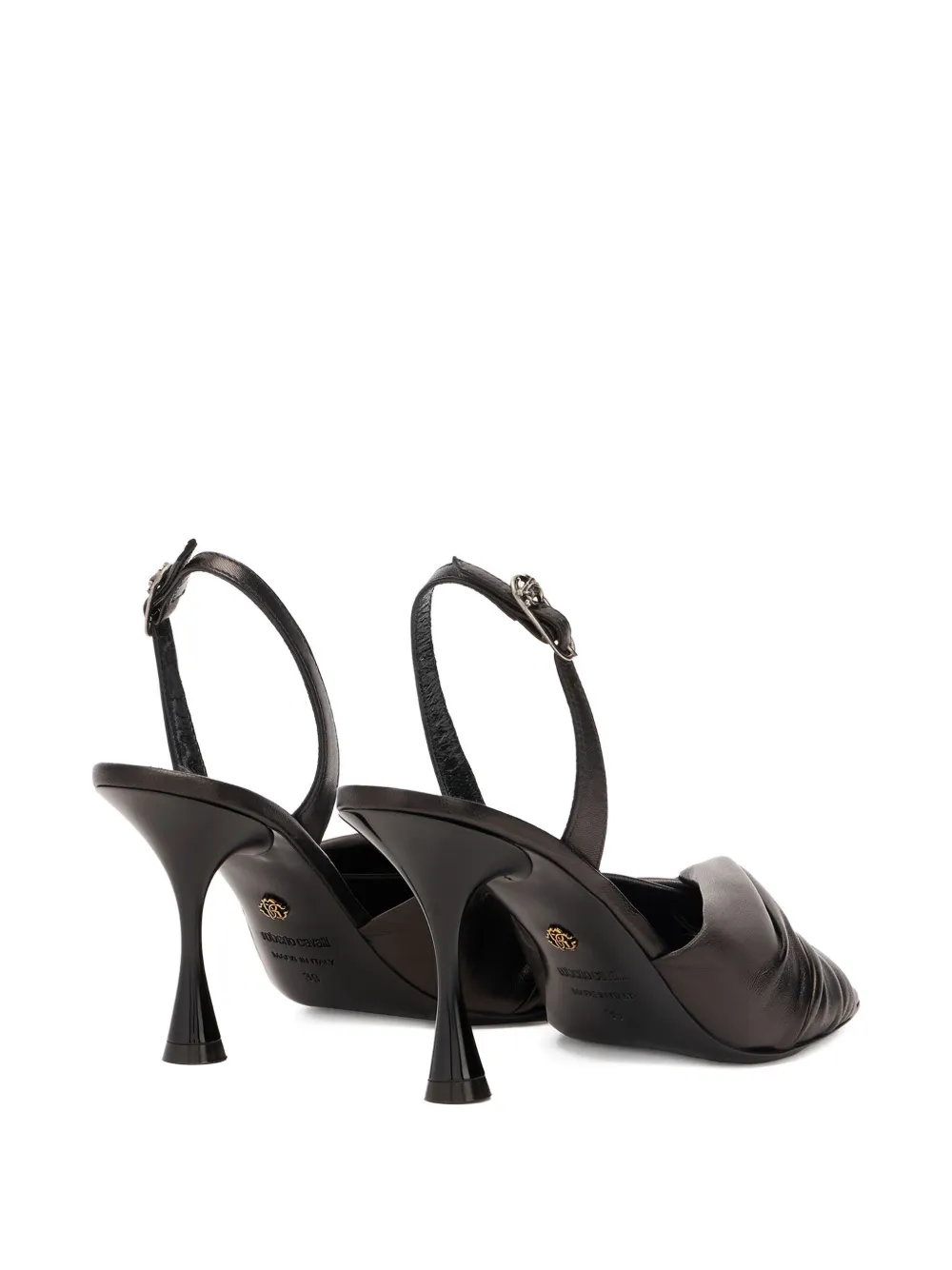 Roberto Cavalli leather sandals Black