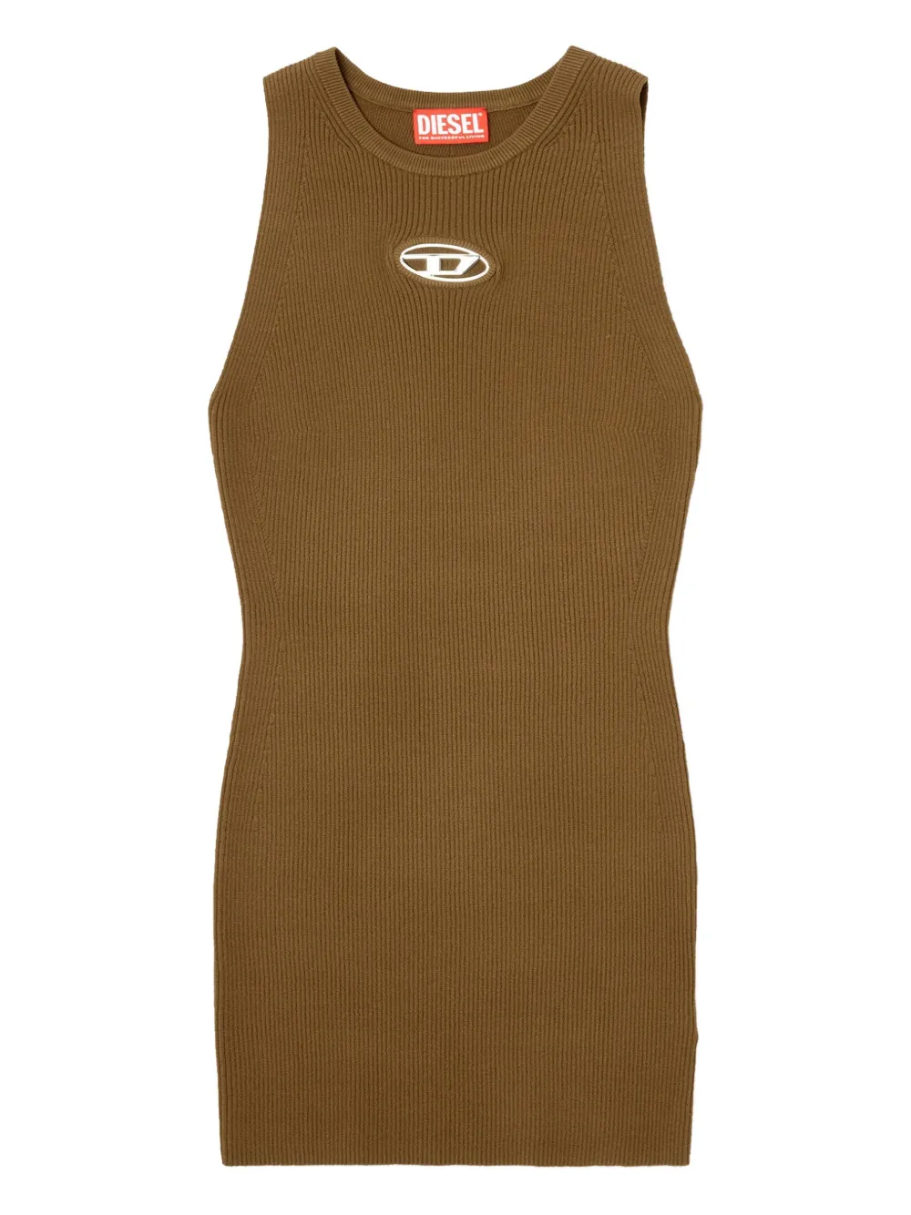 Diesel M-Caddix metallic-logo ribbed dress Bruin