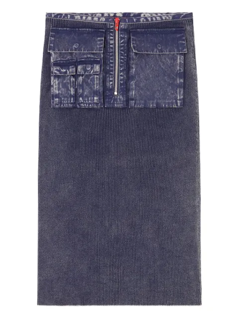 Diesel M-Merin ribbed zip-front skirt