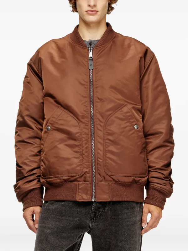 DIESEL　マルチジップ　ボンバー　ジャケット Diesel J-Held ボンバージャケット | ブラウン | FARFETCH JP