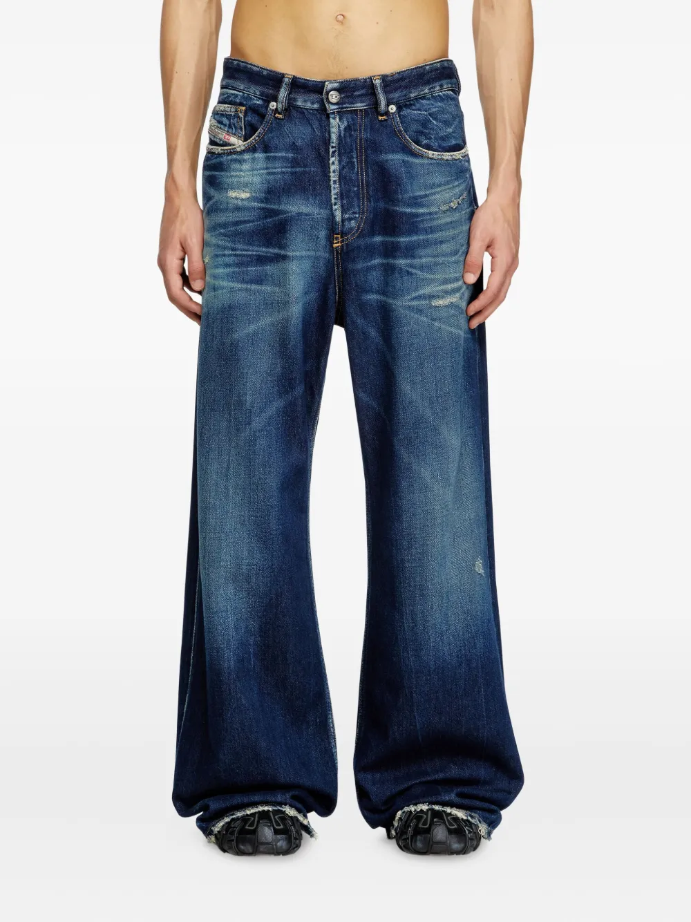 Diesel D-Rise jeans met wijde pijpen Blauw