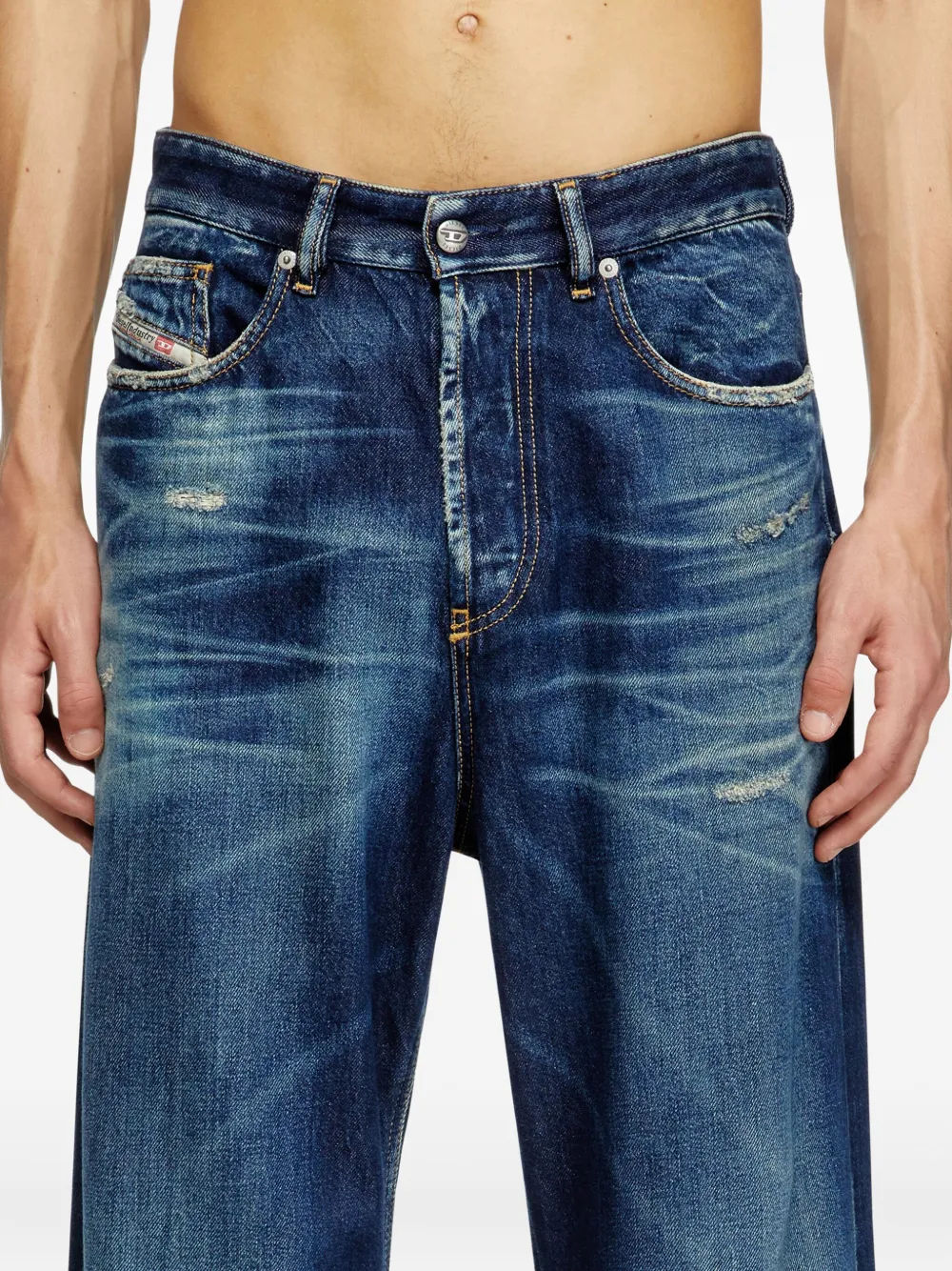 Diesel D-Rise jeans met wijde pijpen Blauw