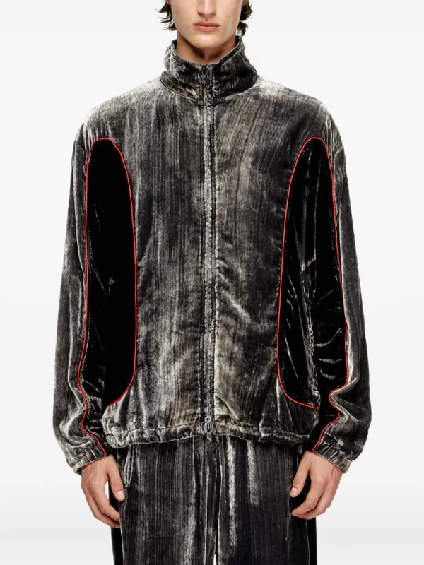 Diesel トラックジャケット ベルベット ダークグレー Diesel J-Hay トラックジャケット | グレー | FARFETCH JP