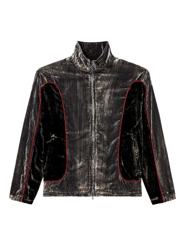 Diesel トラックジャケット ベルベット ダークグレー Diesel J-Hay トラックジャケット | グレー | FARFETCH JP
