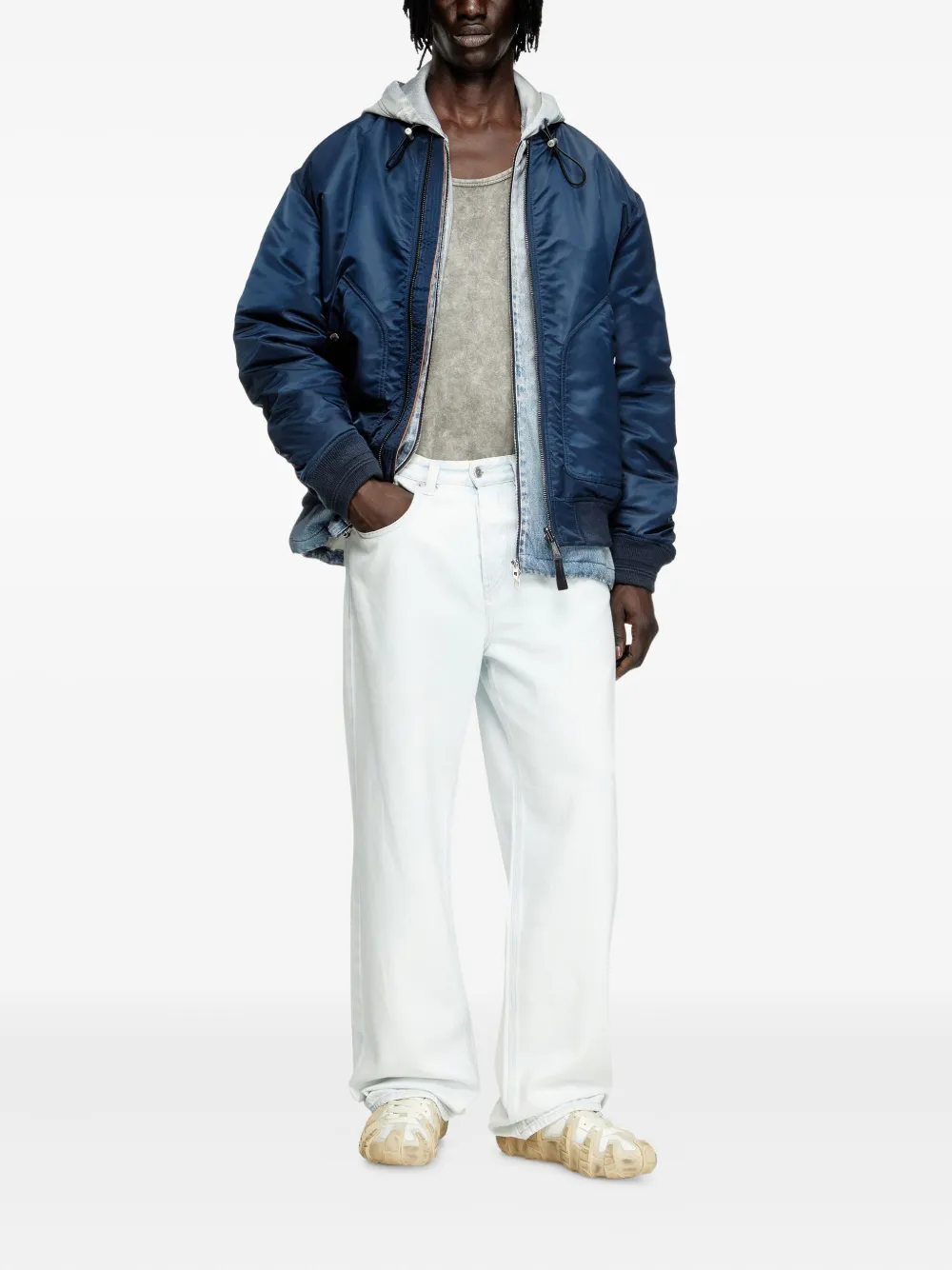 Diesel D-Macro ruimvallende jeans - Wit