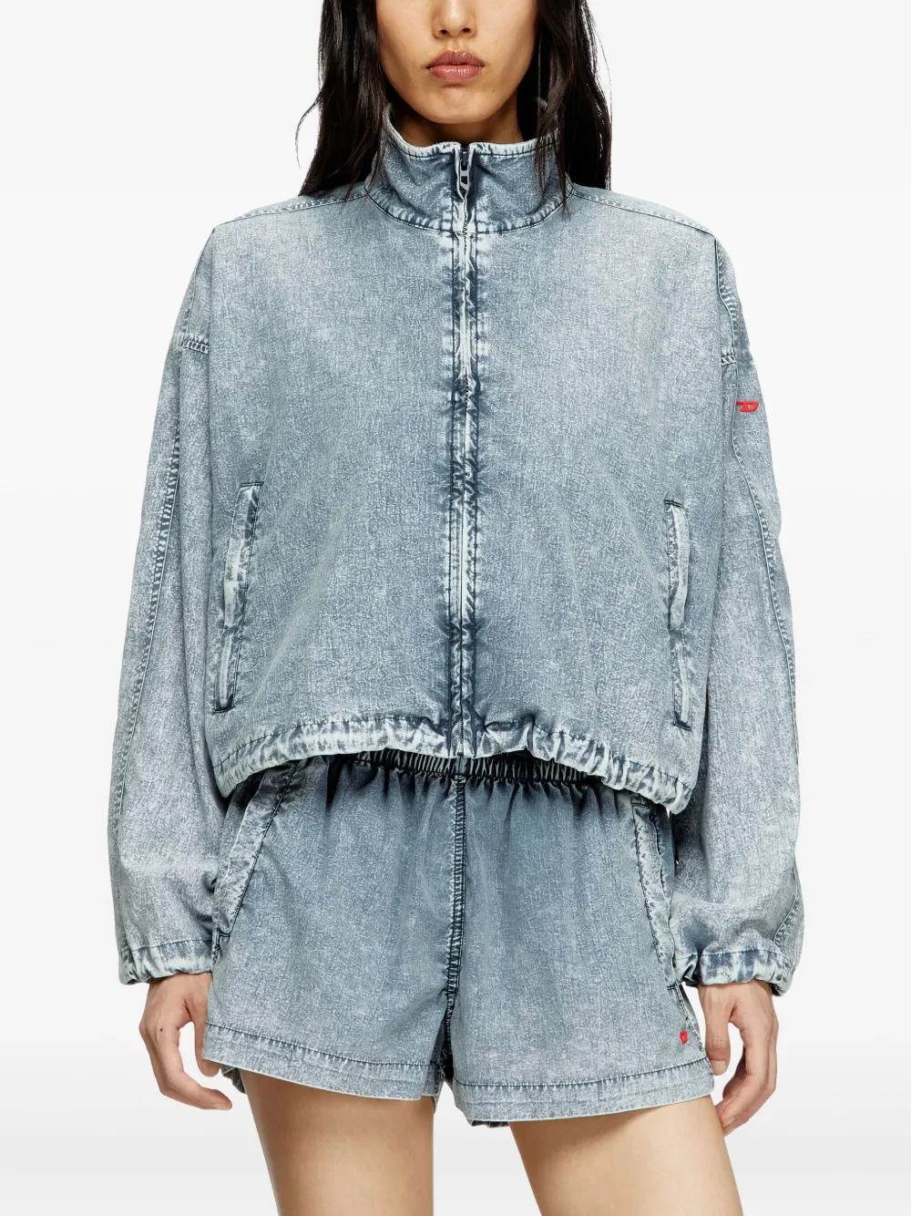 Diesel G-Leam-R1 denim bomberjack Blauw