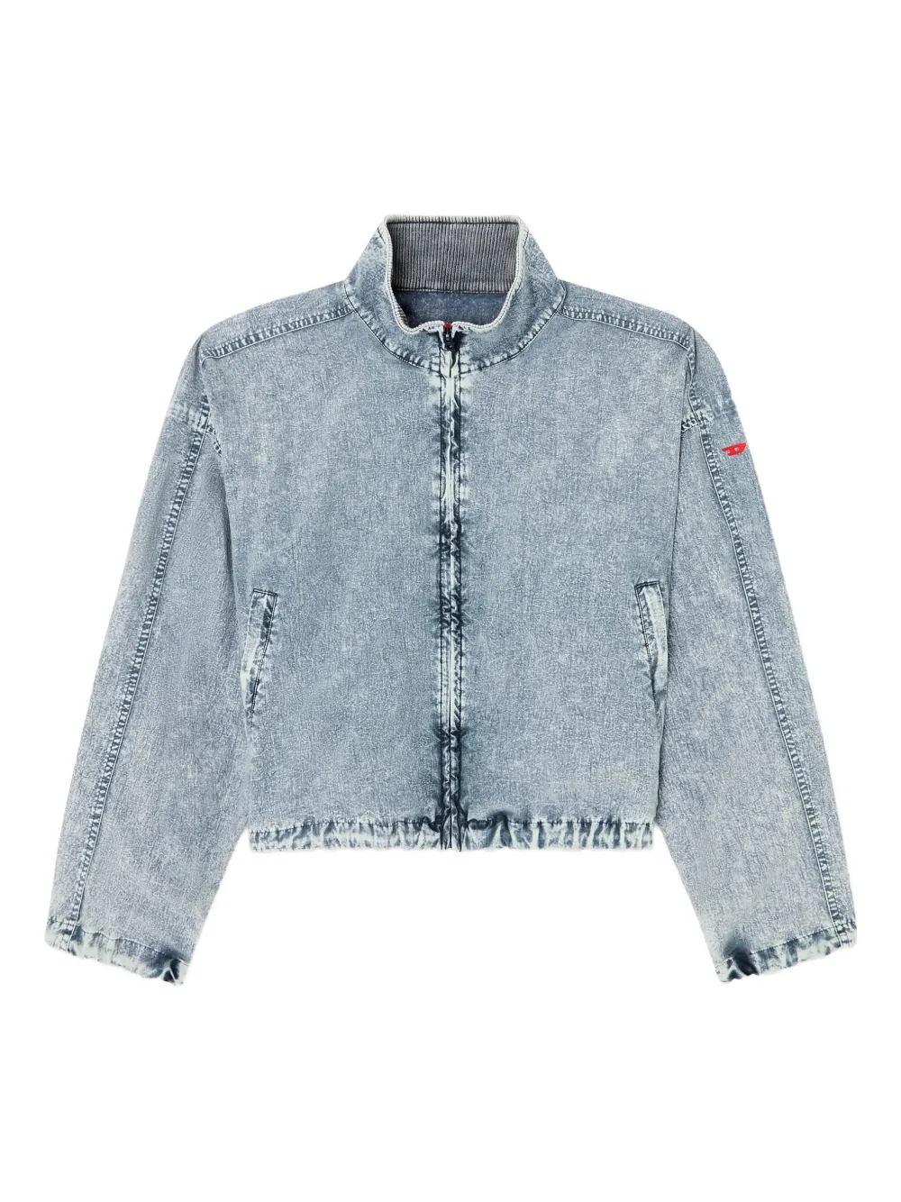 Diesel G-Leam-R1 denim bomberjack Blauw
